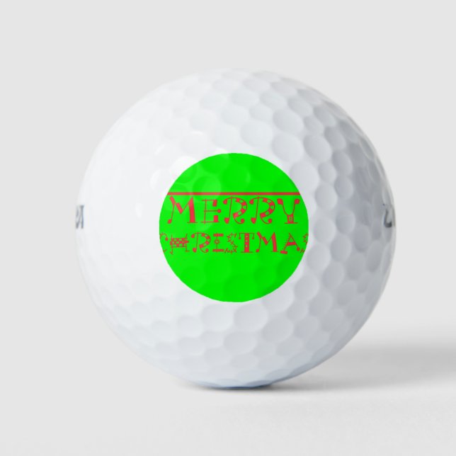 Frohe Weihnachts-Typografie-Design: Ein festes Ret Golfball (Vorderseite)