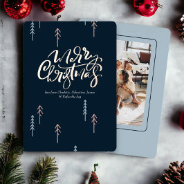 Frohe Weihnachts Typografie Foto Personalisiert Folien Feiertagskarte