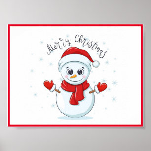 Frohe Weihnachts Typografie Snowman Holiday Poster