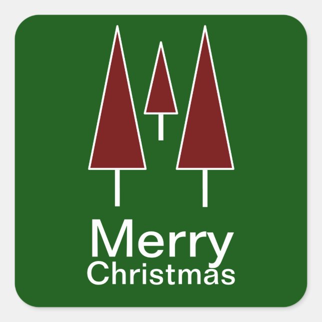 Frohe Weihnachts Typografie Square Sticker (Vorderseite)