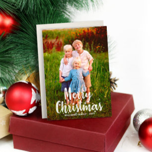 Frohe Weihnachts Typograpy Fun Family Foto Feiertagskarte