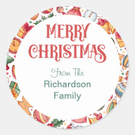 Frohe Weihnachts-Umschlag Aufkleber