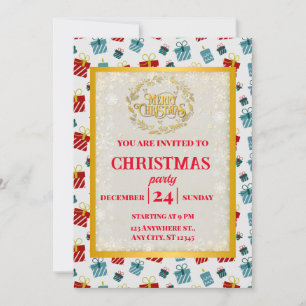 Frohe Weihnachts- und Neujahrsgeschenkmuster Einladung