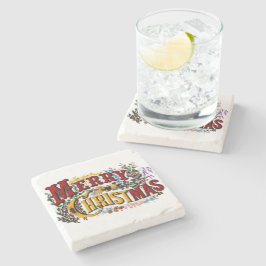 Frohe Weihnachts-Untersetzer Steinuntersetzer