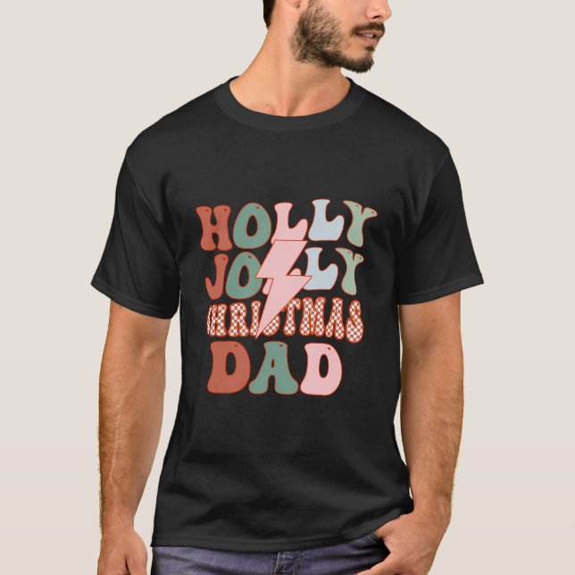 Frohe Weihnachts-Vater Daddy Retro Xmas Party Fami T-Shirt (Vorderseite)