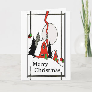 Frohe Weihnachts Vintag Print Feiertagskarte