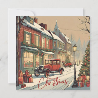 Frohe Weihnachts-Vintag-Stadträte Feiertagskarte