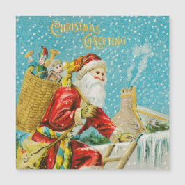 Frohe Weihnachts-Vintage Kunstferien-Magnet Magnetkarte