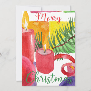Frohe Weihnachts Watercolor Deko Weihnachtskarte Feiertagskarte