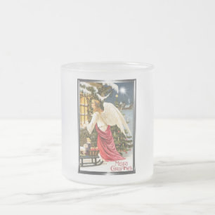 Frohe Weihnachts Weihnachts Weihnachtsangel Design Mattglastasse