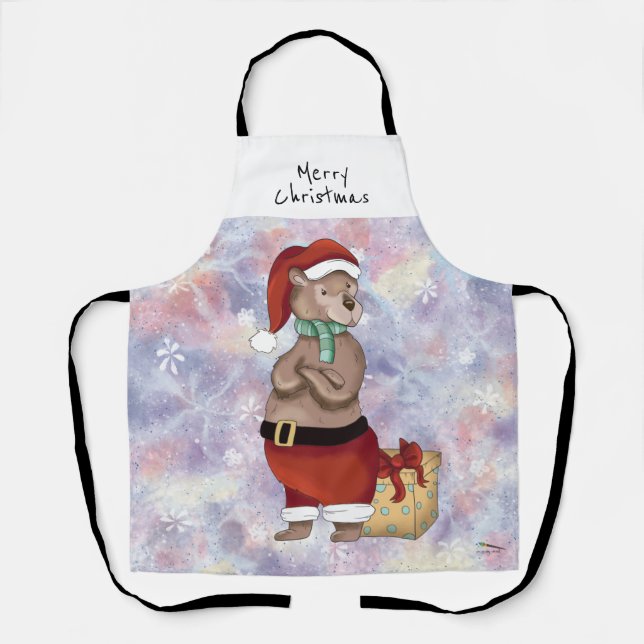 Frohe Weihnachts-Weihnachtsbär-Schürze Schürze (Vorderseite)