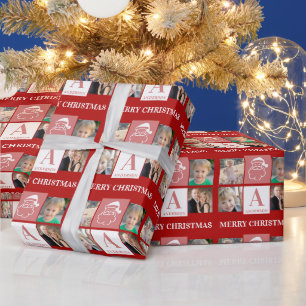 Frohe Weihnachts-Weihnachtsfeier 4 Fotos Geschenkpapier