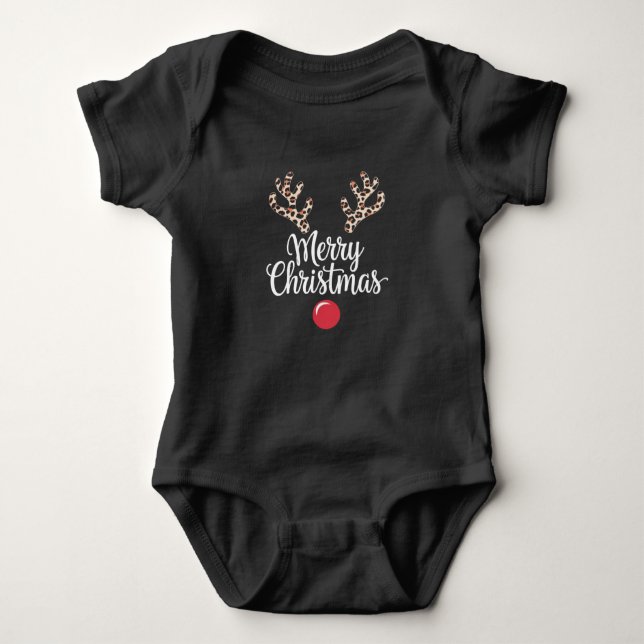 Frohe Weihnachts-Weihnachtsgeschenke für Reindeer Baby Strampler (Vorderseite)