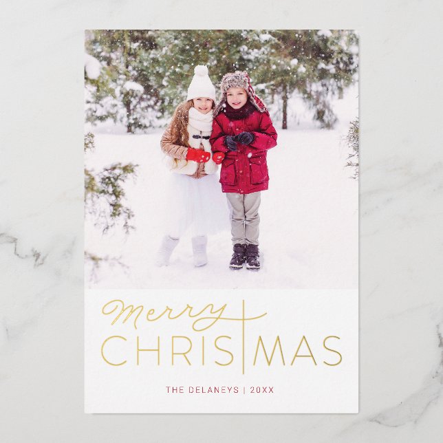 Frohe Weihnachts-Weihnachtskarte Folien Feiertagskarte (Vorderseite)