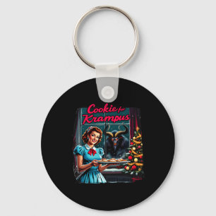 Frohe Weihnachts-Weihnachtskekse für Krampus Graph Schlüsselanhänger