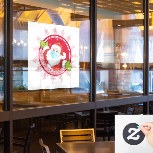 Frohe Weihnachts-Weihnachtsklammer Fensteraufkleber (Restaurantfenster)