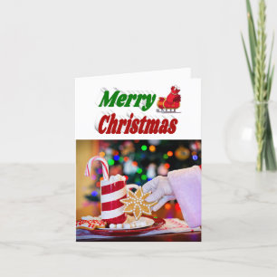 Frohe Weihnachts-Weihnachtsmann-Foto-Typografie Feiertagskarte