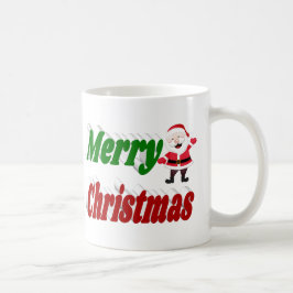 Frohe Weihnachts-Weihnachtsmann-Halbtypografie Kaffeetasse