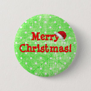 Frohe Weihnachts-Weihnachtsmann-Hutschaltfläche Button