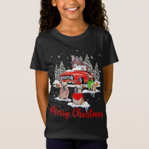 Frohe Weihnachts-Weihnachtsmann-Rentier-Bulldog mi T-Shirt