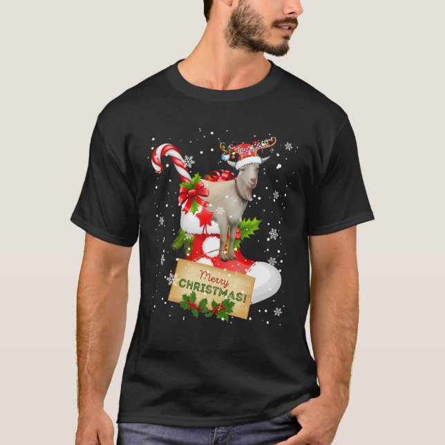 Frohe Weihnachts-Weihnachtsmann-Rentierziege in So T-Shirt (Vorderseite)
