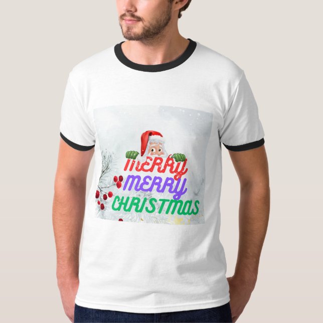 Frohe Weihnachts-Weihnachtsmann-T - Shirt (Vorderseite)