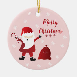 Frohe Weihnachts-Weihnachtsmann-Toy-Tasche Keramik Ornament