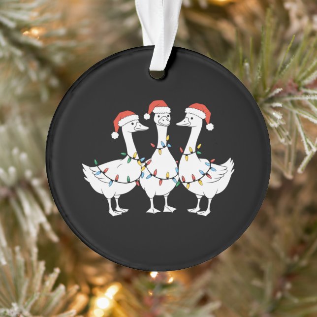 Frohe Weihnachts-Weihnachtsmannmütze Ducks Holiday Ornament (Baum)
