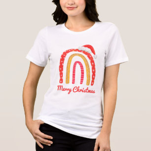 Frohe Weihnachts-Weihnachtsmannmütze Rainbow Moder Tri-Blend Shirt