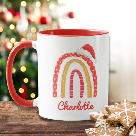 Frohe Weihnachts-Weihnachtsmannmütze Rainbow Perso Tasse
