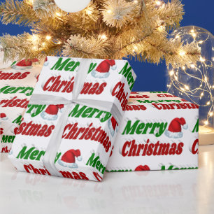 Frohe Weihnachts-Weihnachtsmannmütze rot-grüne Typ Geschenkpapier