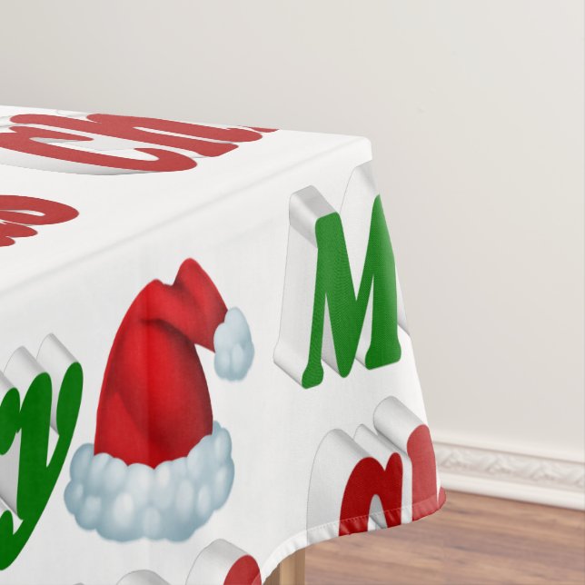 Frohe Weihnachts-Weihnachtsmannmütze rot-grüne Typ Tischdecke (Beispiel)