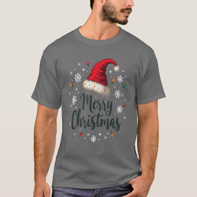 Frohe Weihnachts-Weihnachtsmannmütze Weihnachten F T-Shirt (Vorderseite)