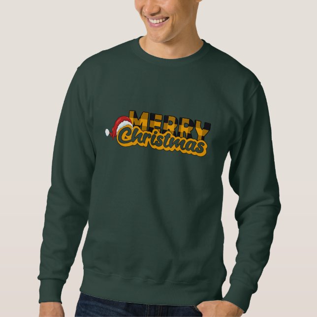Frohe Weihnachts-Weihnachtsmannmützen Sweatshirt (Vorderseite)