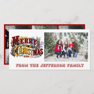 Frohe Weihnachts-weiße Fotokarte Feiertagskarte