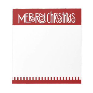 Frohe Weihnachts weiße Notepad Notizblock