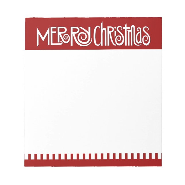 Frohe Weihnachts weiße Notepad Notizblock (Vorderseite)