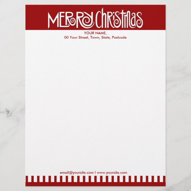 Frohe Weihnachts-Weißkopf Briefkopf (Vorderseite)
