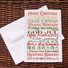 Frohe Weihnachts-Weltsprachen-Schrift Folien Feiertagskarte