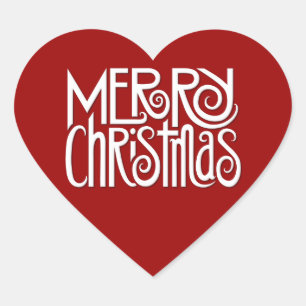Frohe Weihnachts-White Heart Sticker