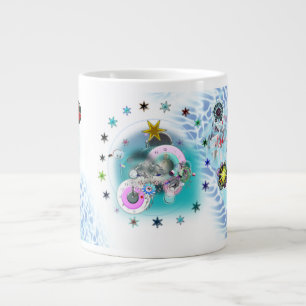 Frohe Weihnachts Wind Santa Claus Sock Jumbo-Tasse