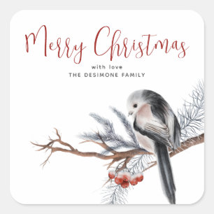 Frohe Weihnachts Winter Bird Holiday Sticker