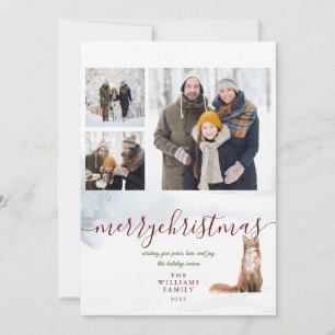 Frohe Weihnachts Winter Fox 3 Foto Collage Feiertagskarte