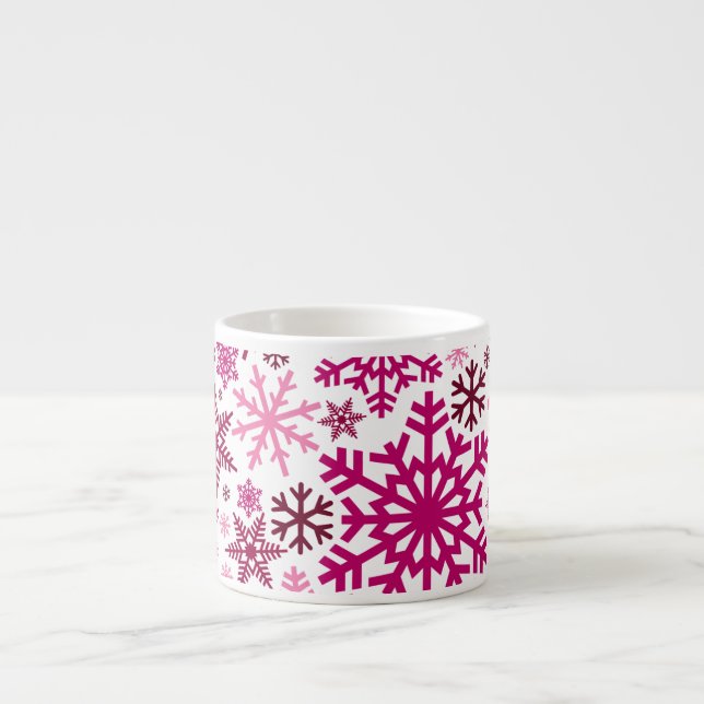 Frohe Weihnachts Winter Snowflake Muster Espressotasse (Vorderseite)