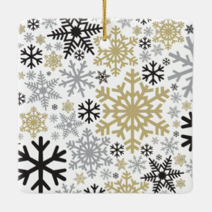 Frohe Weihnachts Winter Snowflake Muster Keramikornament
