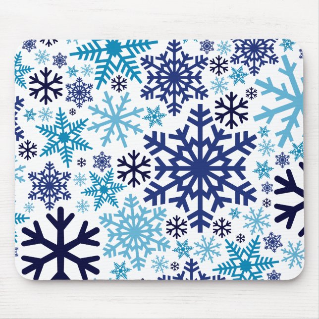 Frohe Weihnachts Winter Snowflake Muster Mousepad (Vorne)