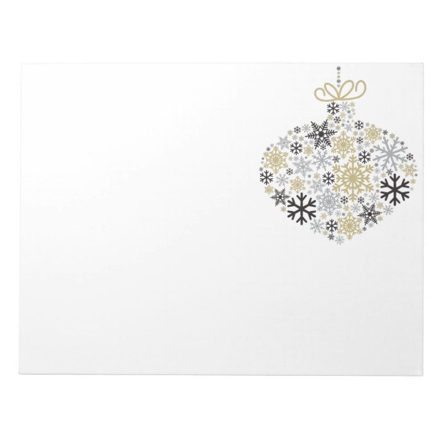 Frohe Weihnachts Winter Snowflake Muster Notizblock (Vorderseite)