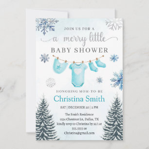 Frohe Weihnachts Winter Wonderland Baby Boy Dusche Einladung