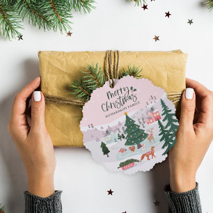 Frohe Weihnachts Winter Wonderland Woodland Tiere Ornament Karte