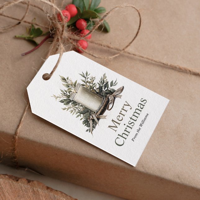 Frohe Weihnachts-Winterferien Candle Geschenkanhänger (Add an extra touch of charm to your holiday gift-giving with this warm, festive gift tag!)